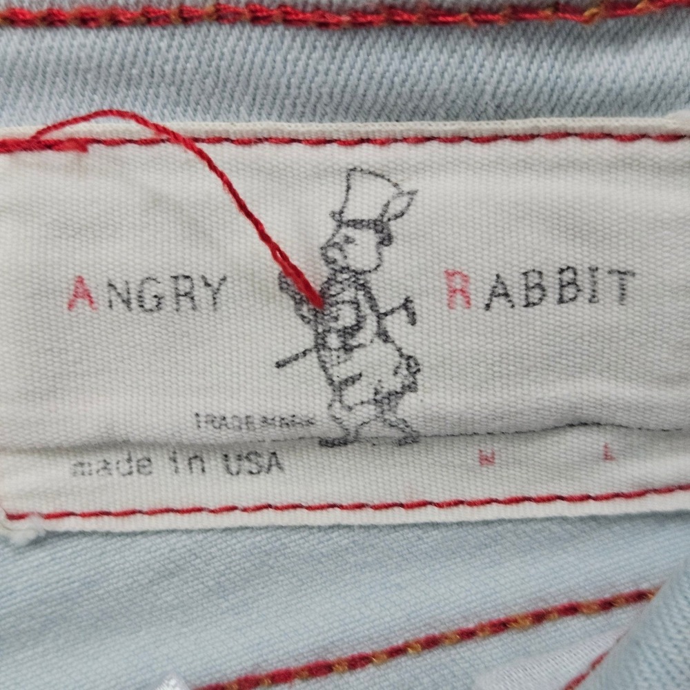 Angry Rabbit Light Wash Skinny Jeans ASK151 Size 28 Made in USA Y2K Aesthetic - Picture 5 of 8